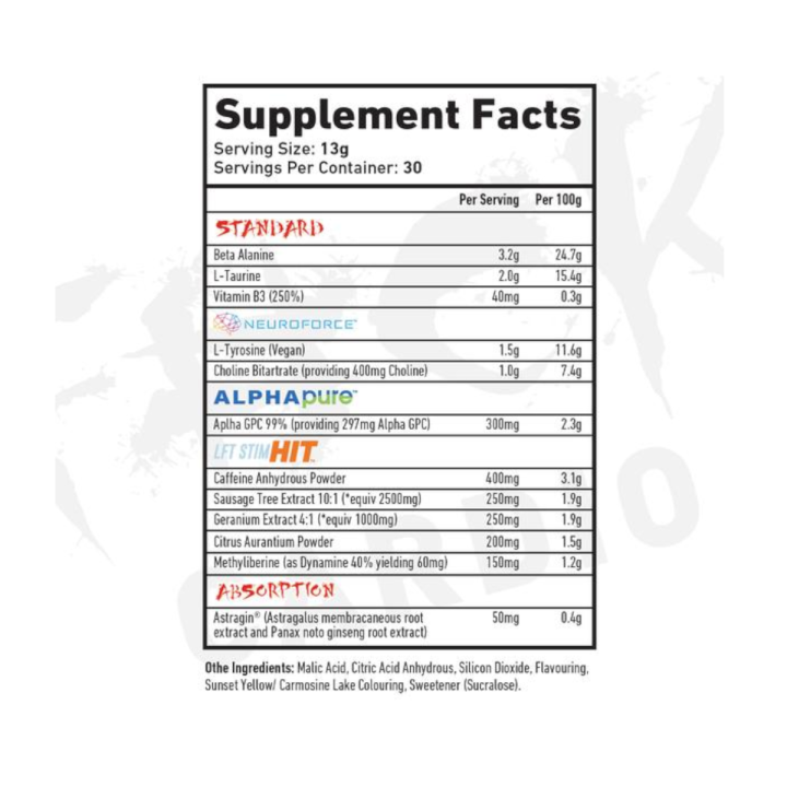 TWP LFT-SHT V2 PREWORKOUT 390G