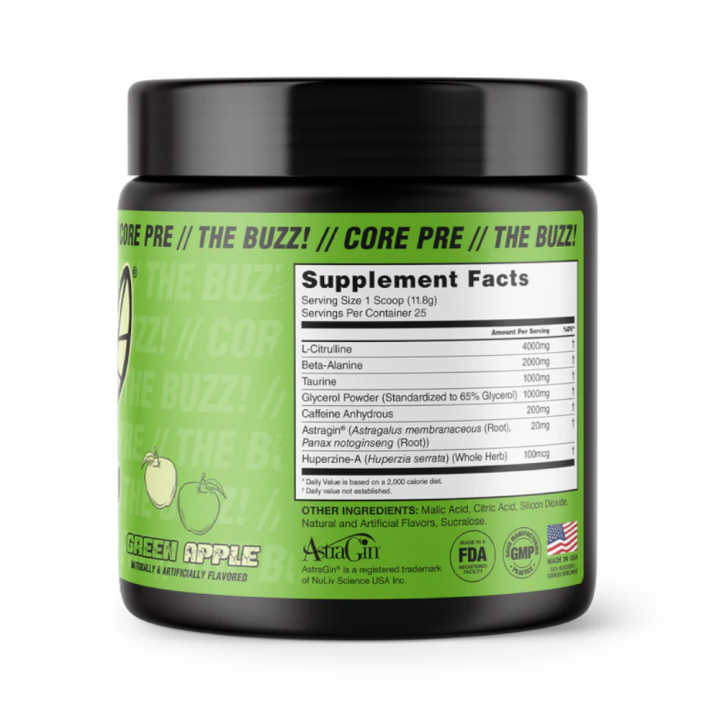 THE BUZZ CORE PRE WORKOUT 295G