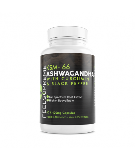 FEEL SUPREME KSM-66 ASHWAGANDHA WITH CURCUMIN&BLACK PEPPER 60CAPS