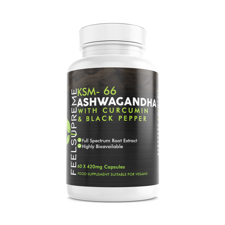 FEEL SUPREME KSM-66 ASHWAGANDHA WITH CURCUMIN&BLACK PEPPER 60CAPS